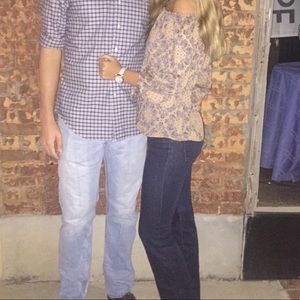 Off the shoulder floral top with tie end sleeves